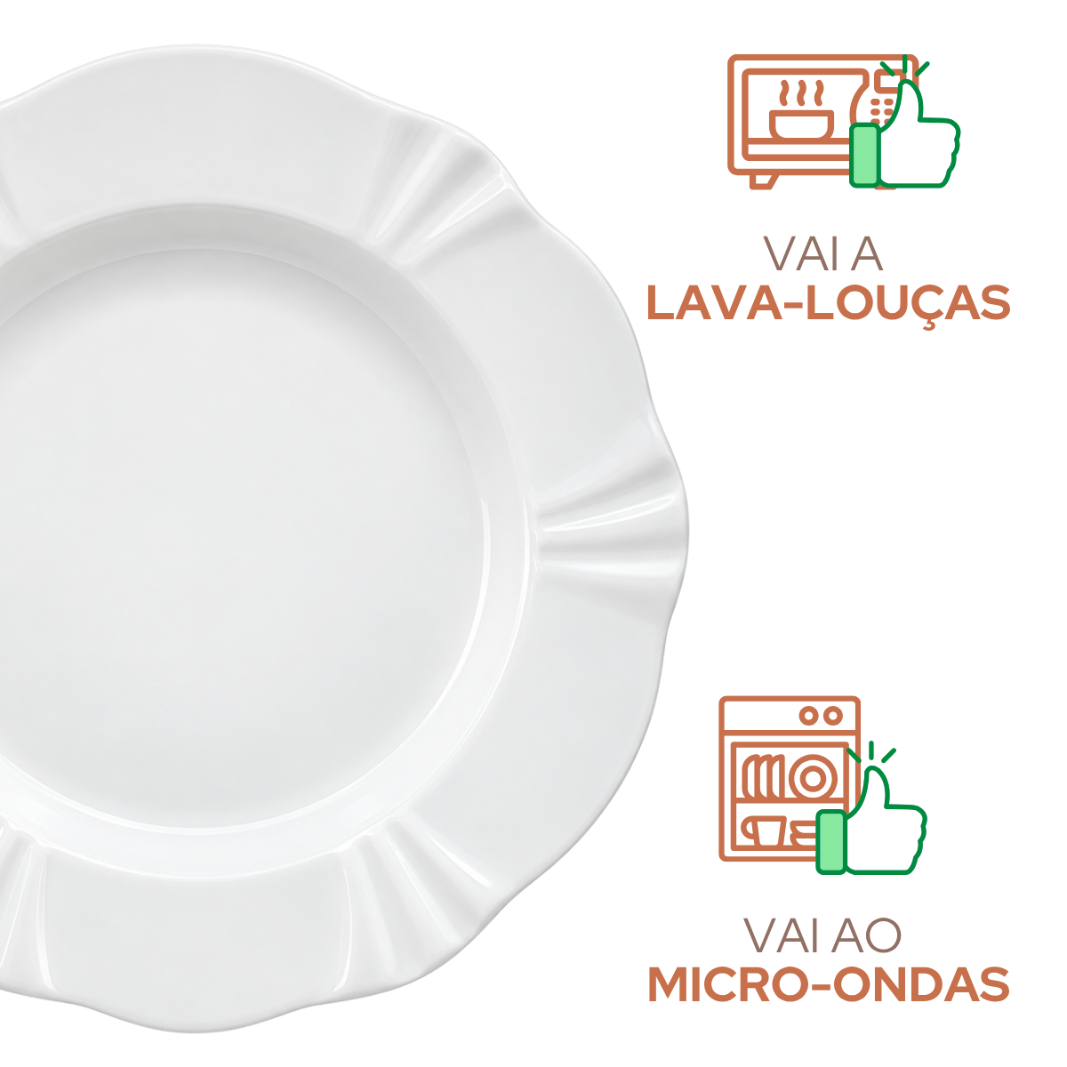 Prato Fundo Soleil Branco Oxford Porcelana 24cm