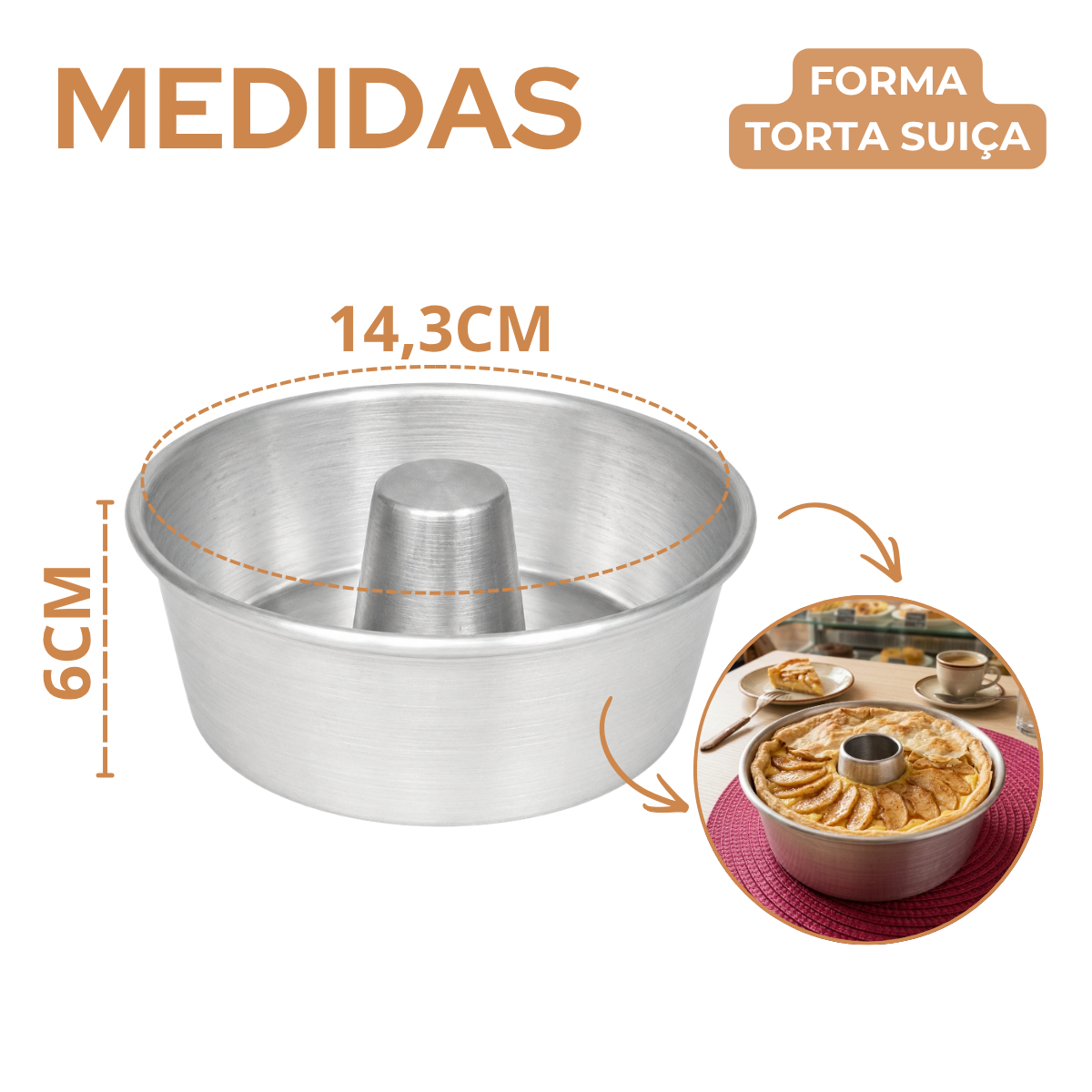 Forma Torta de alumínio Suiça