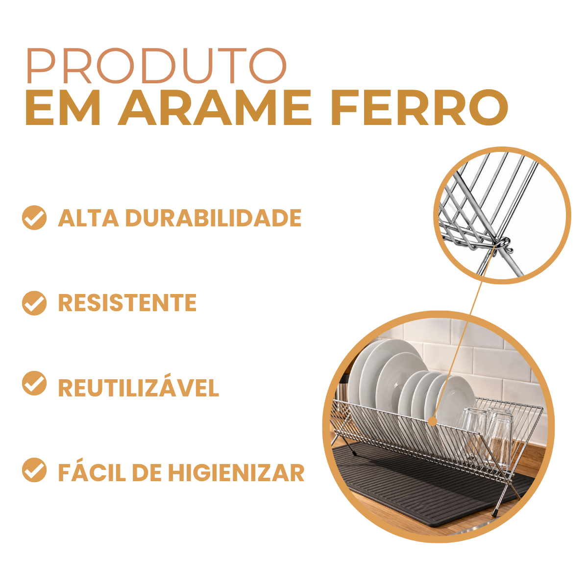 Secador Cromado de Pratos Hotel 24 Pratos 47,5cm