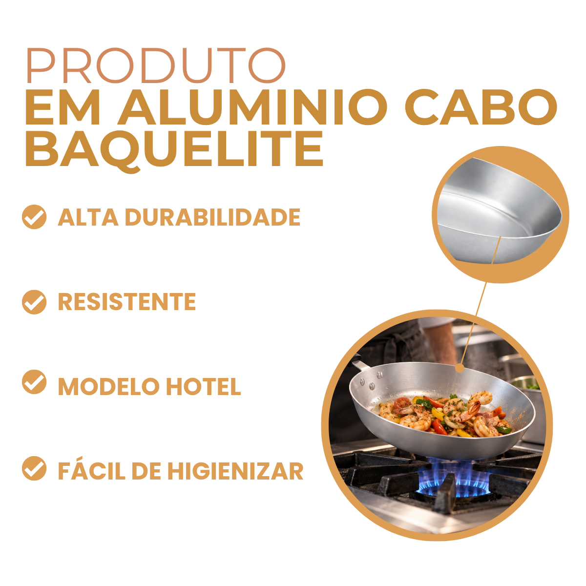 Frigideira Mestre Chef N24 Alumínio Cabo Baquelite 24cm