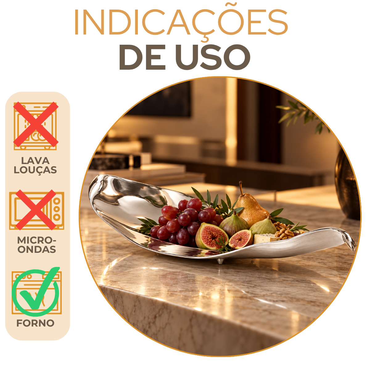 Travessa Ferrata em Alumínio Fundido para Buffet