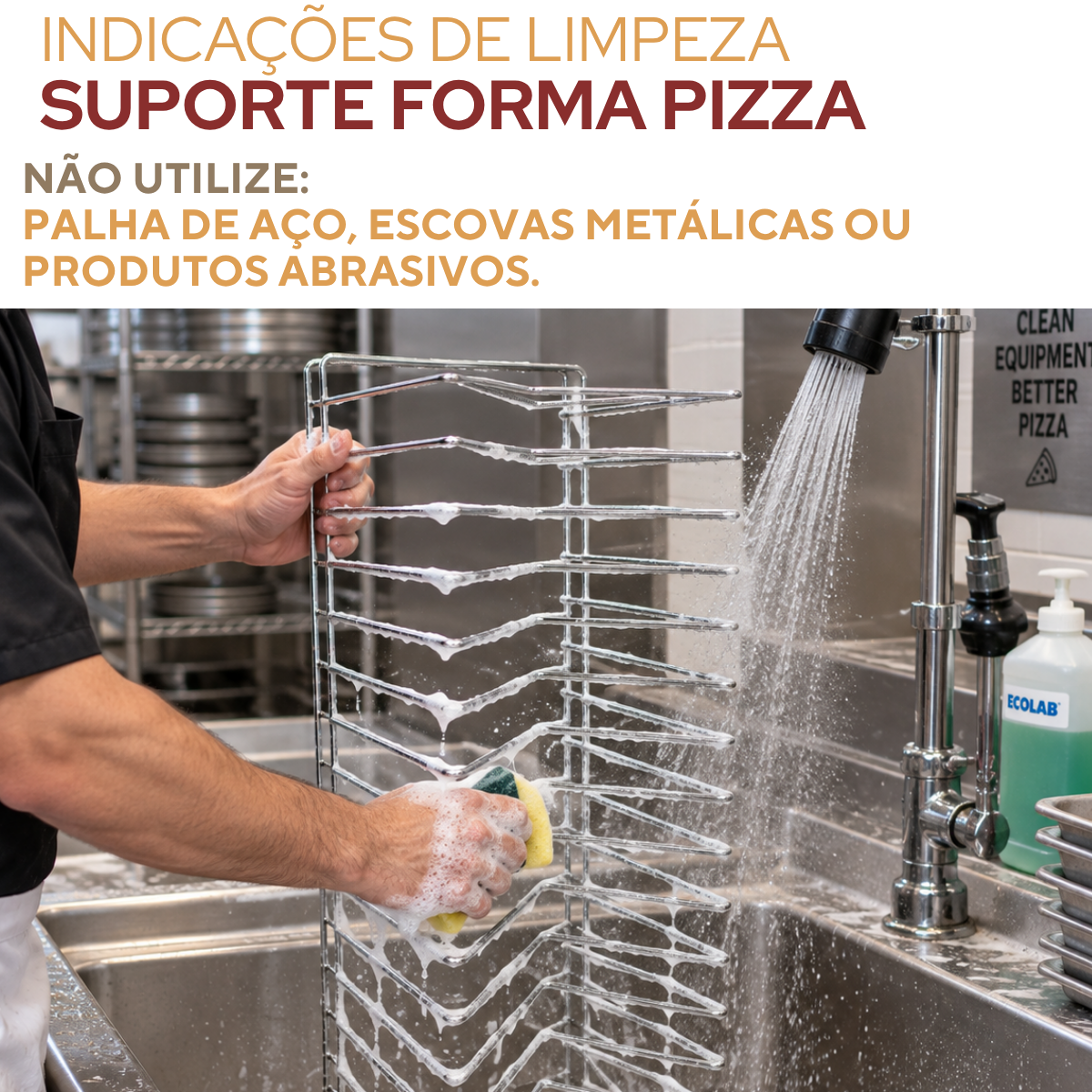 Suporte Cromado para 15 Formas de Pizza 64,5cm Profissional