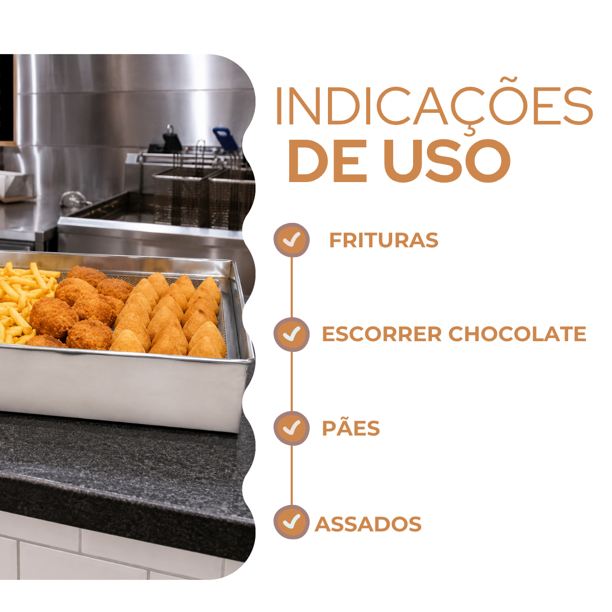 Forma quadrada com tela 40cm escorredor de fritura