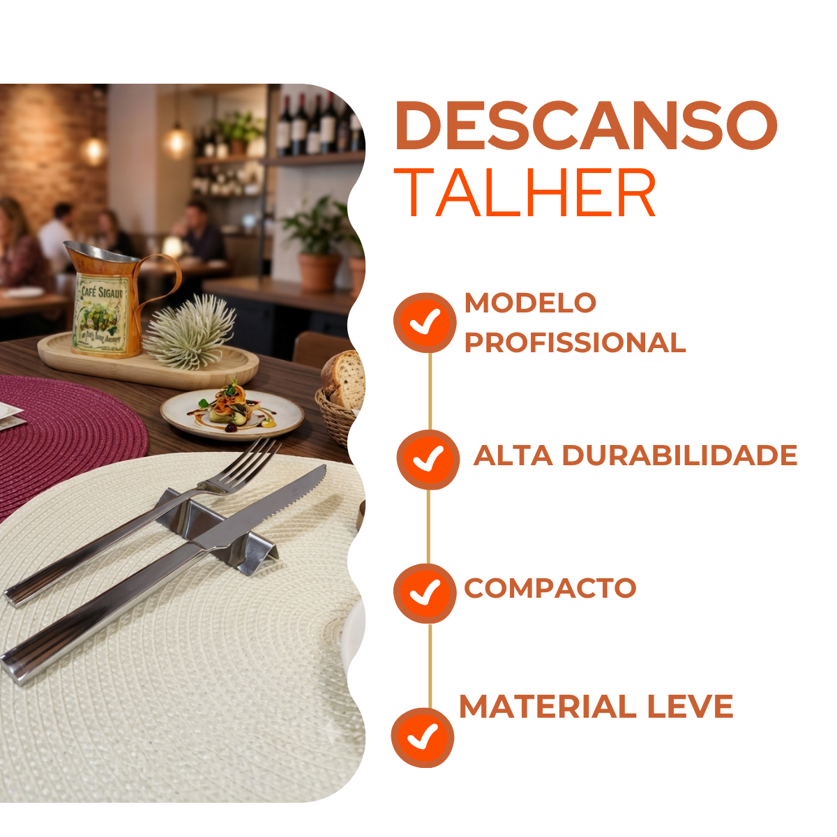 Descanso Talher Mesa Aço Inox