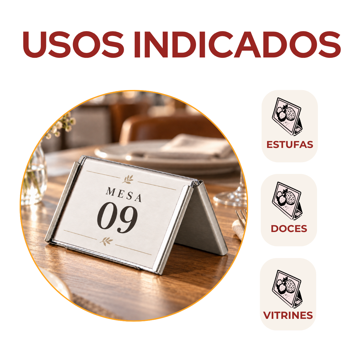 Mini Display de Mesa em Aço Inox