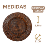 Sousplat Escuro Rattan 32cm