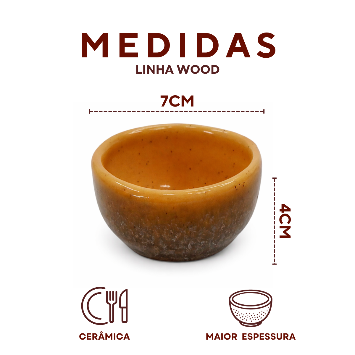 Molheira 60ml Cerâmica Refrátaria Romanha Wood