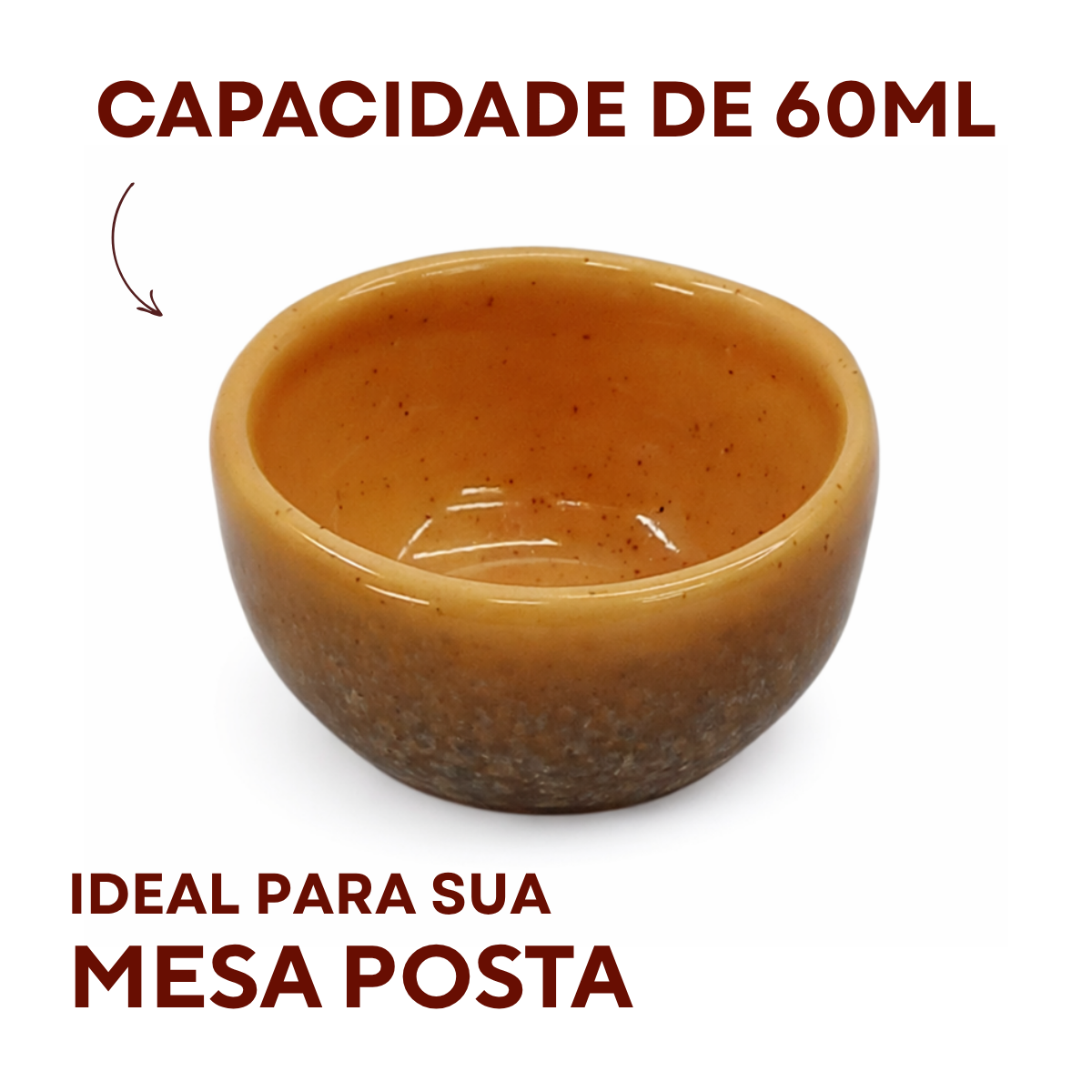 Molheira 60ml Cerâmica Refrátaria Romanha Wood