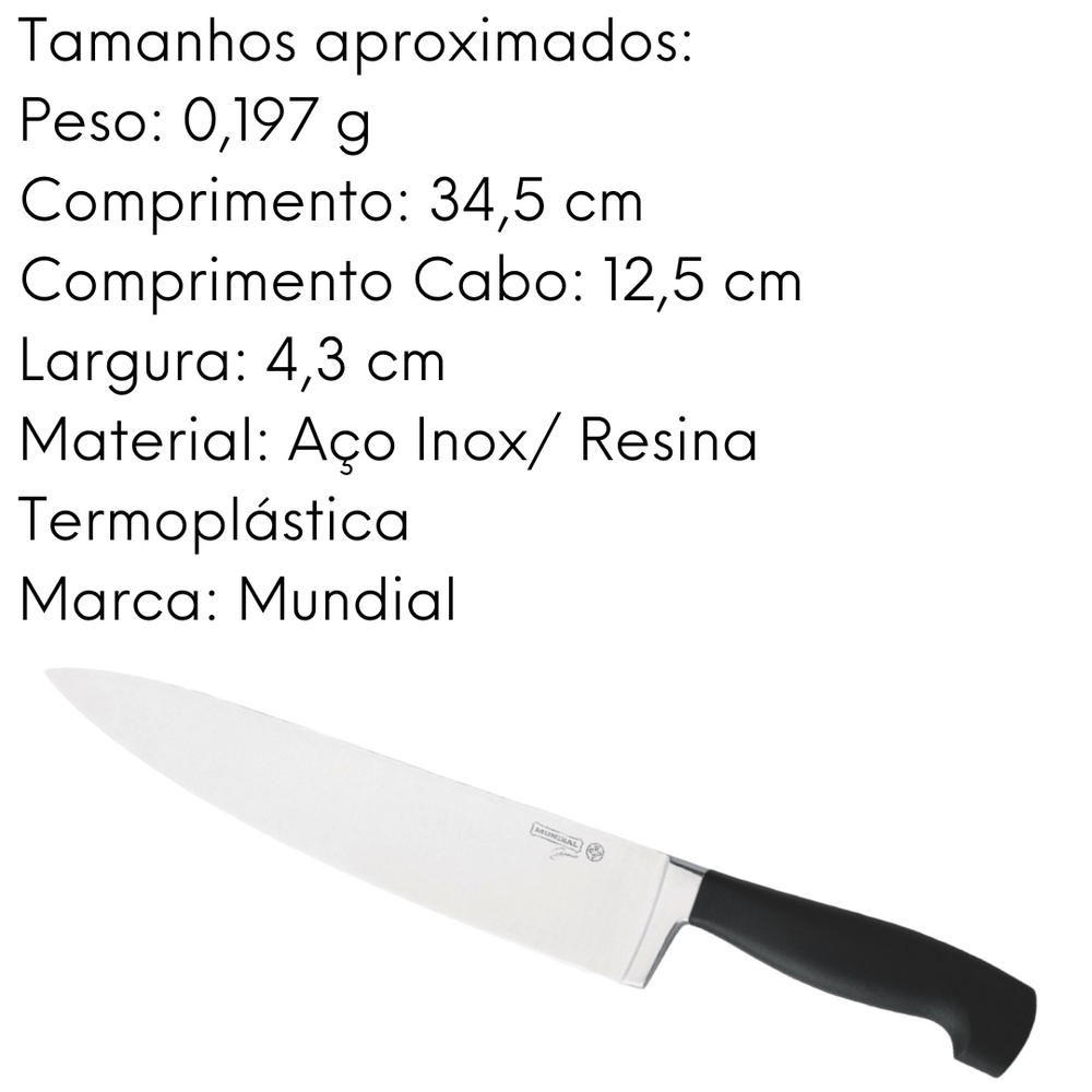 Faca de Carne Elegance 8´´ em Aço Inox Hercules