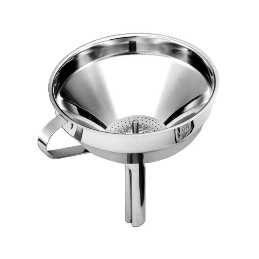 Funil Com Peneira em Aço Inox Basic - A Gourmet