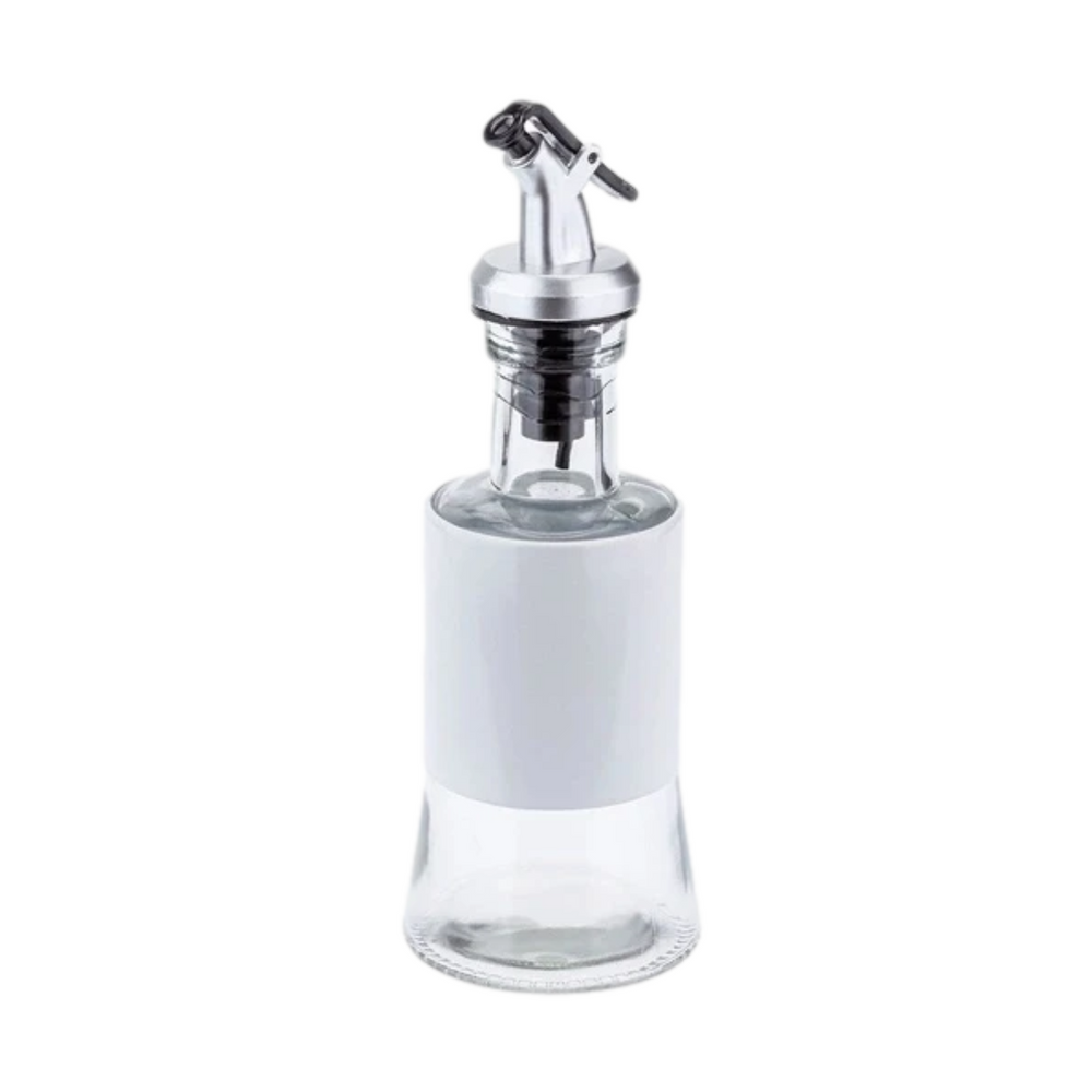 Galheteiro de Vidro e Aço Pintado Branco 200ml Weck