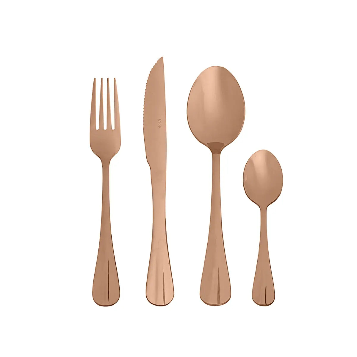 Faqueiro Talher Mesa E Chá Positano Rose Inox 24pçs Lyor