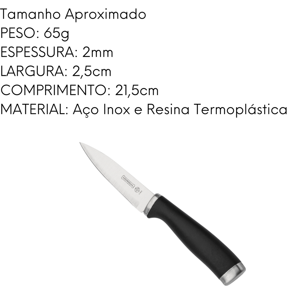 Faca de Legumes Elegance 3.5 em Aço Inox Hercules