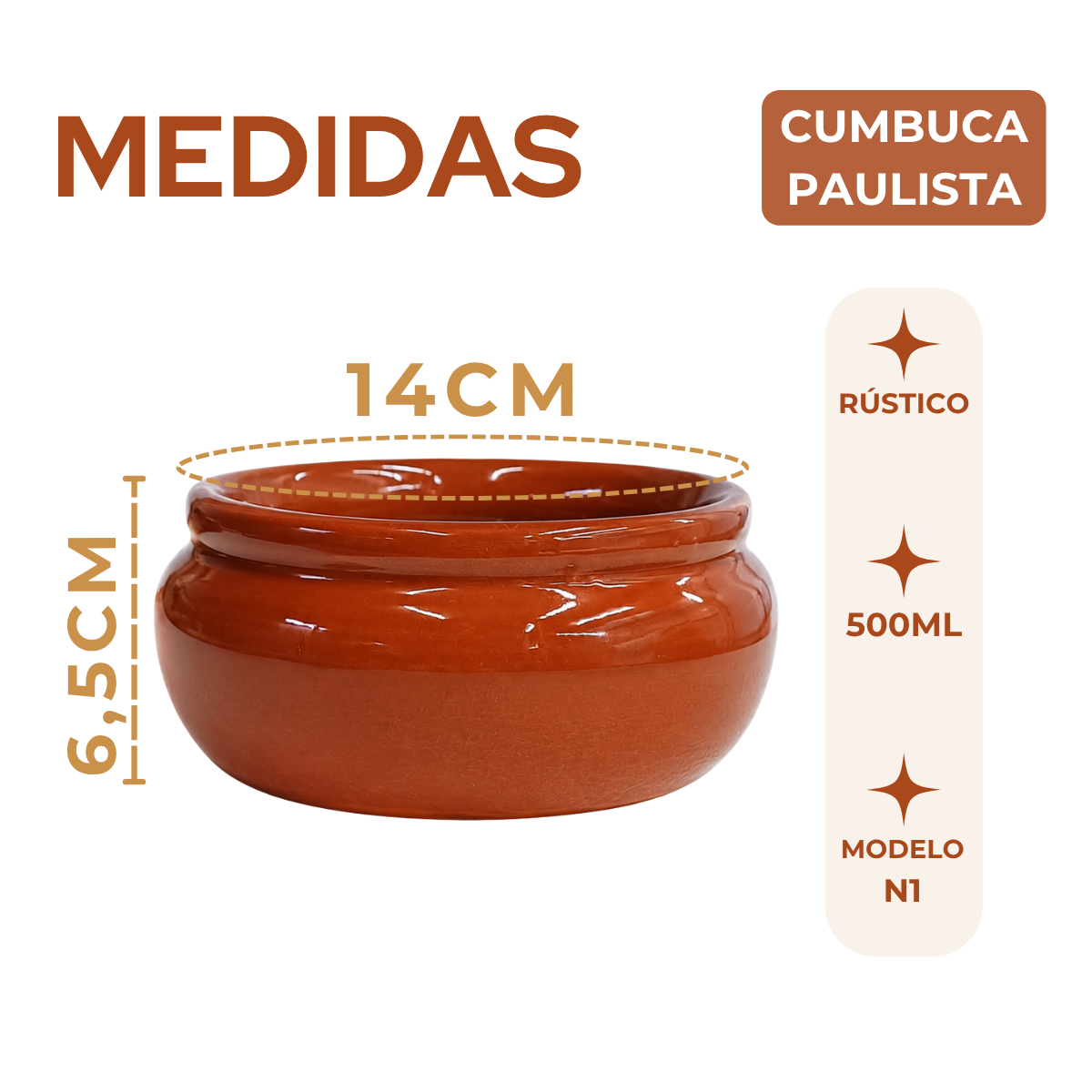 Cumbuca Cerâmica Barro 550ml