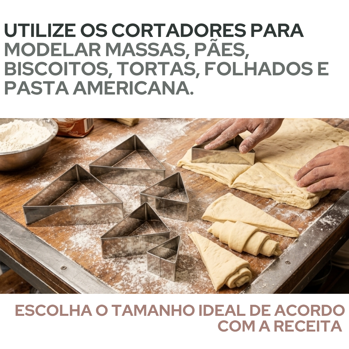 Jogo Cortador Croissant Aço Inox 6 Peças