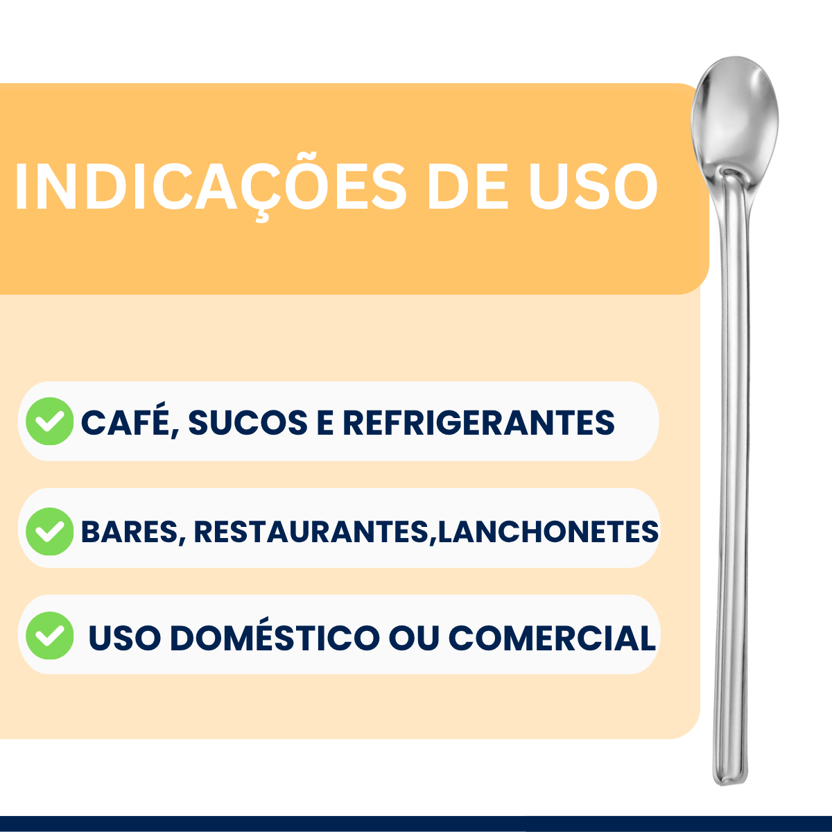 Colher para suco 30cm aço inox