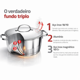 Caçarola Tramontina aço inox profissional