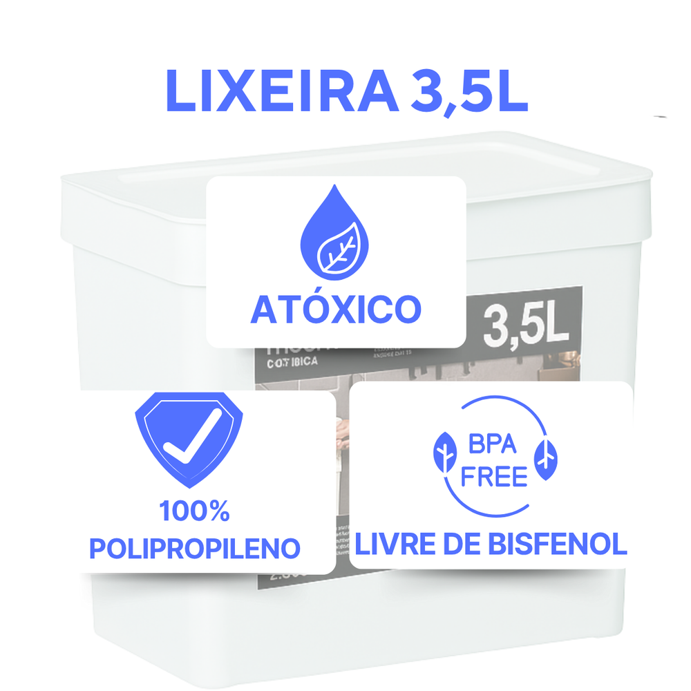 Lixeira de Pia Pratic Branca - A Gourmet