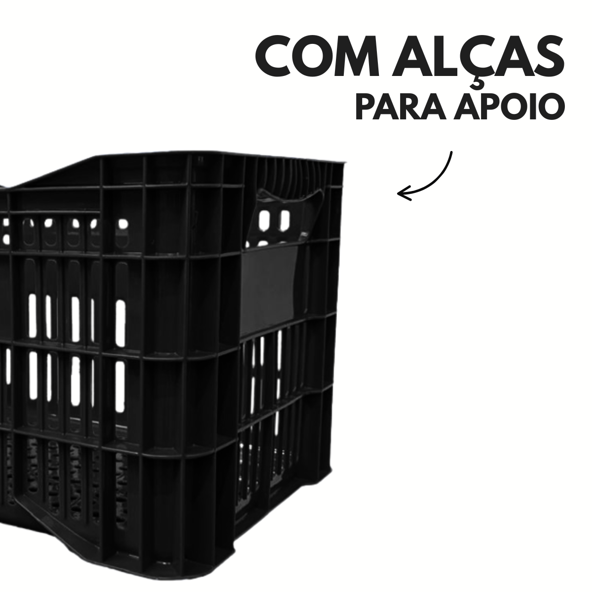 Caixa Hortifruti Vazada 61L em Plástico Resistente Empilhável