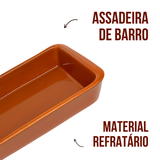 Assadeira barro C/ Suporte ferro
