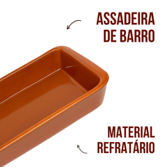 Assadeira barro C/ Suporte ferro