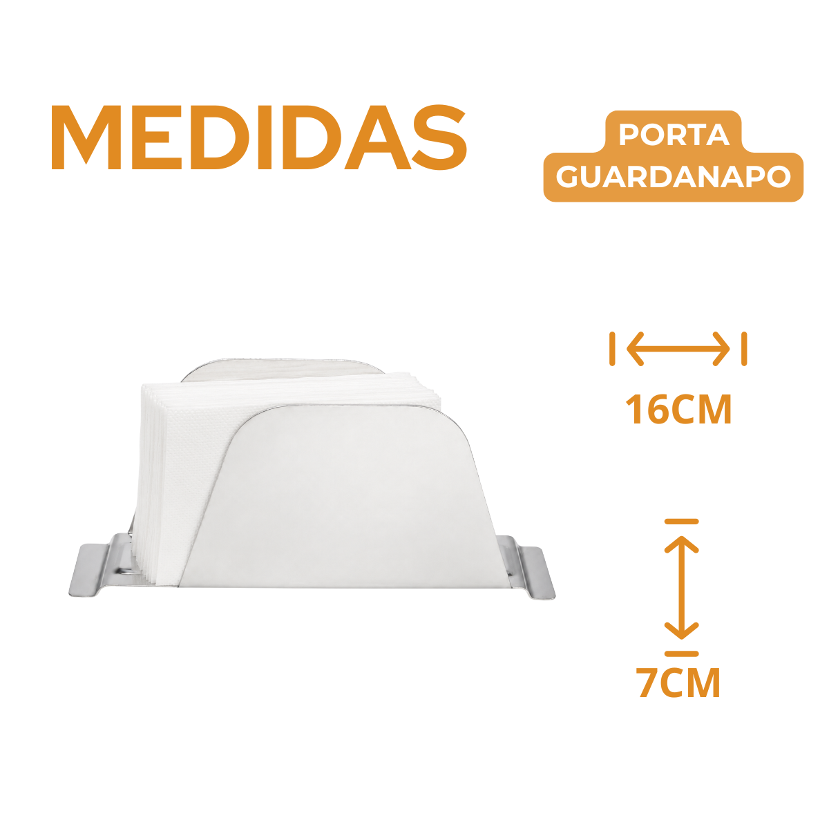 Porta Guardanapo Mesa Aço Inox