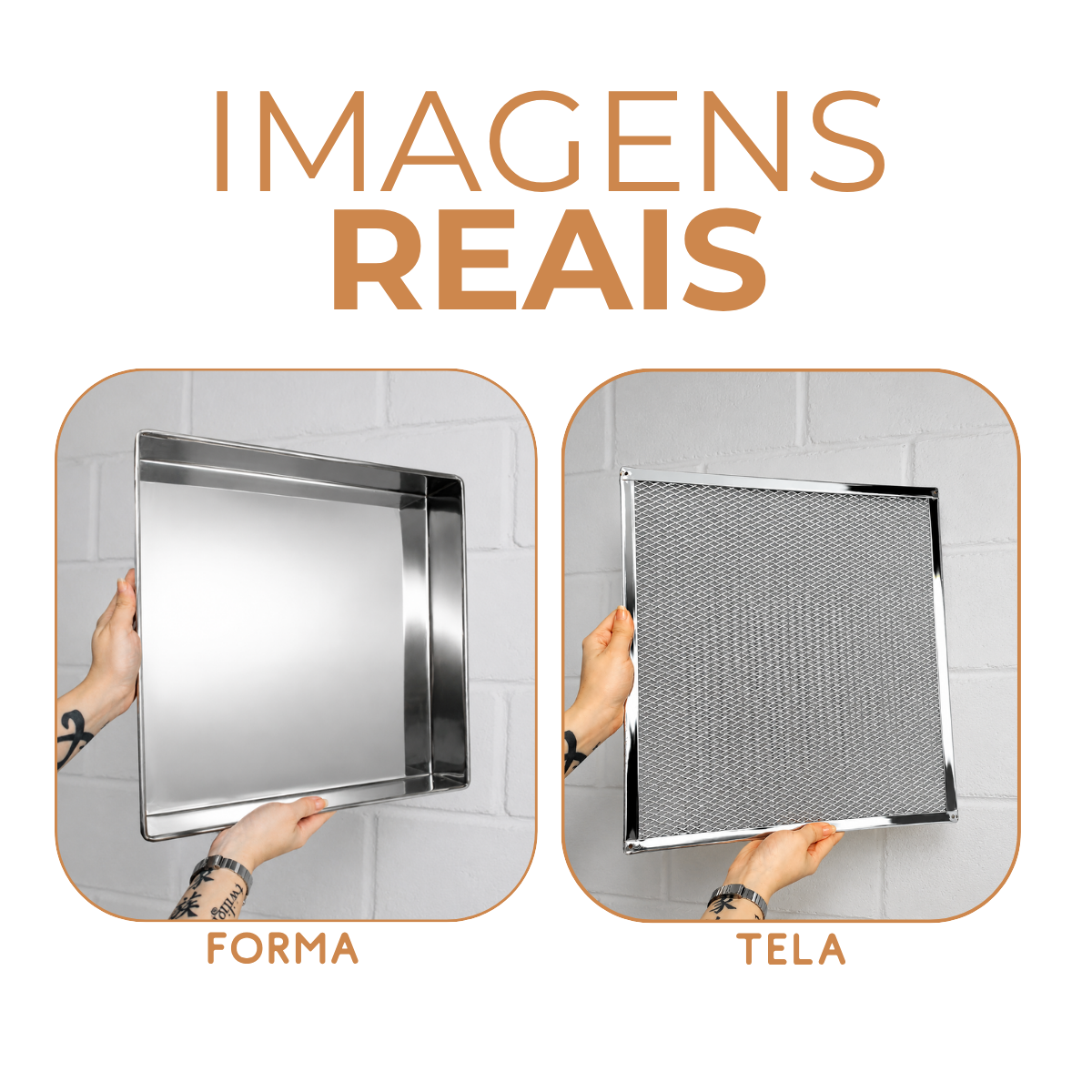 Forma quadrada com tela 40cm escorredor de fritura