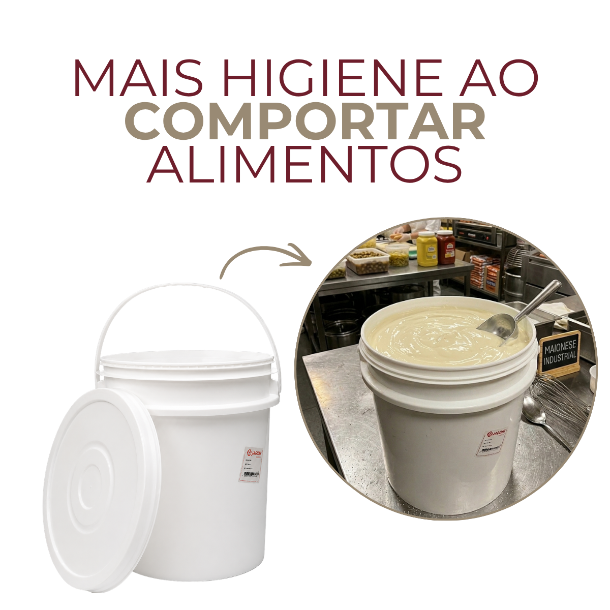 Balde Industrial com Tampa Polipropileno 18 Litros