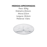 Petisqueira com 3 divisória 24,6cm de Vidro Day Home