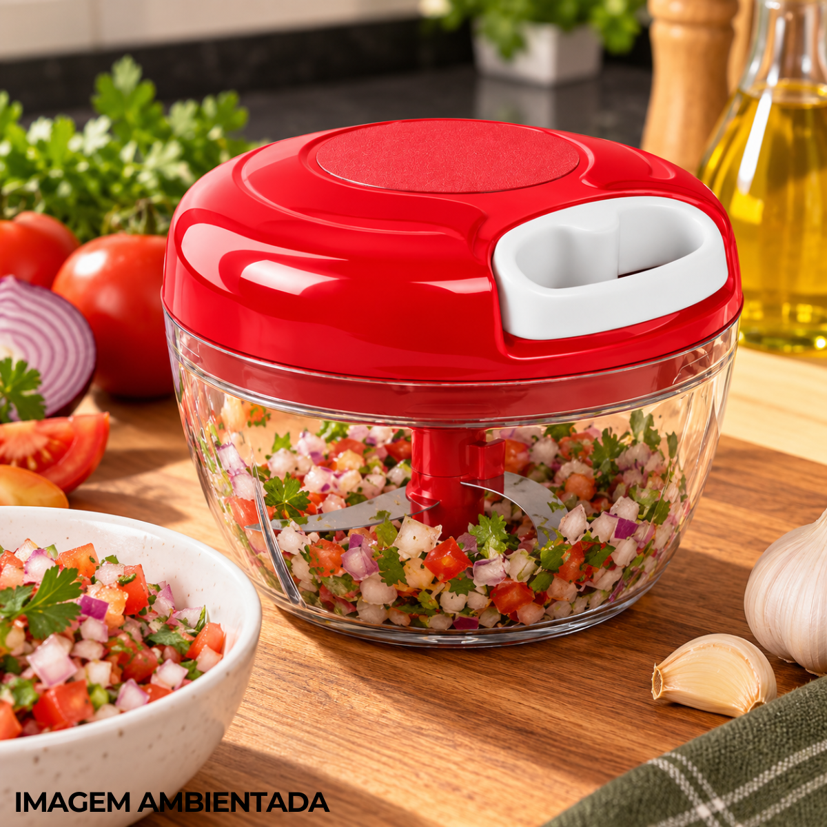 Processador de Alimentos 500ml Vermelho