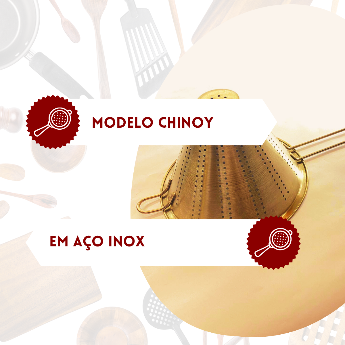 Passador Chinoy 20cm Inox - A Gourmet