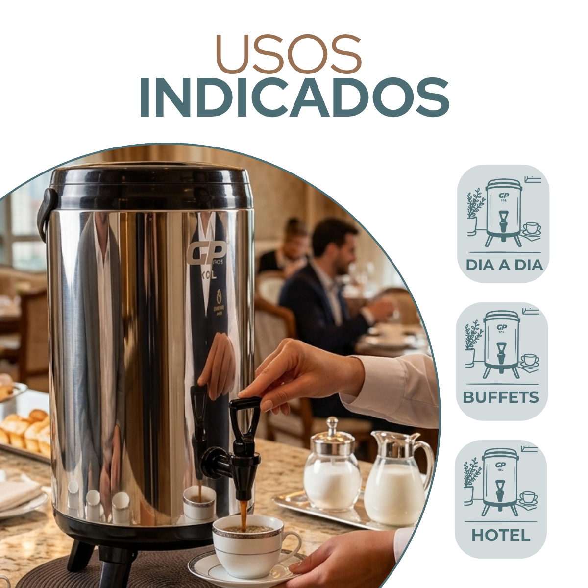 Botijão Térmico 8,5 Litros Inox
