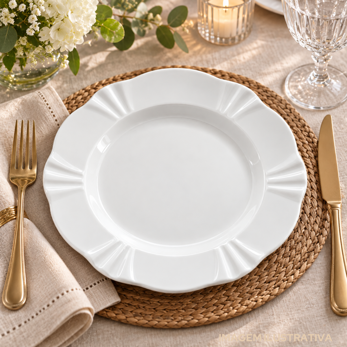 Prato Fundo Soleil Branco Oxford Porcelana 24cm