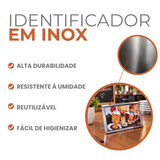 Display Mesa Identificação Aço Inox 8cm