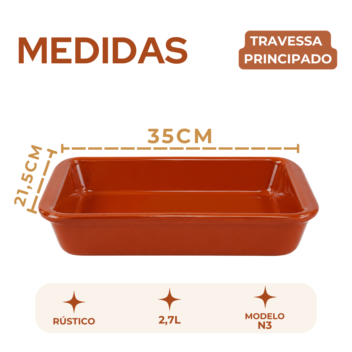 Assadeira Principado Cerâmica 2,7L