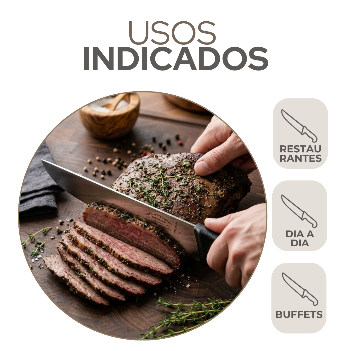 Faca Carne 12° Cabo Preto