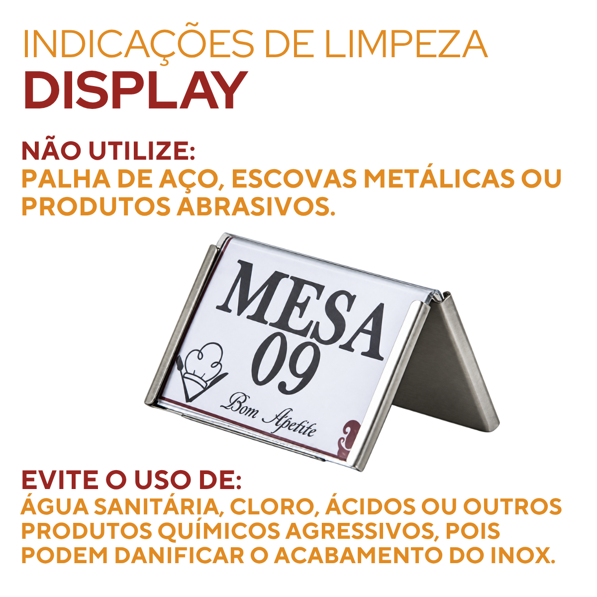 Mini Display de Mesa em Aço Inox