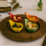 Kit 4 colher porcelana colorida finger-food