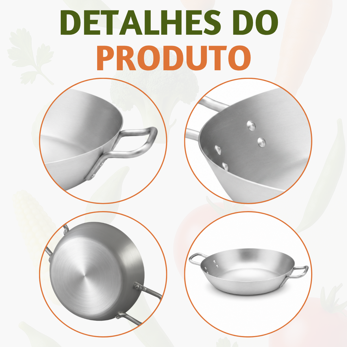 Frigideira Hotel com Asas 30cm 3,2L em Alumínio Profissional