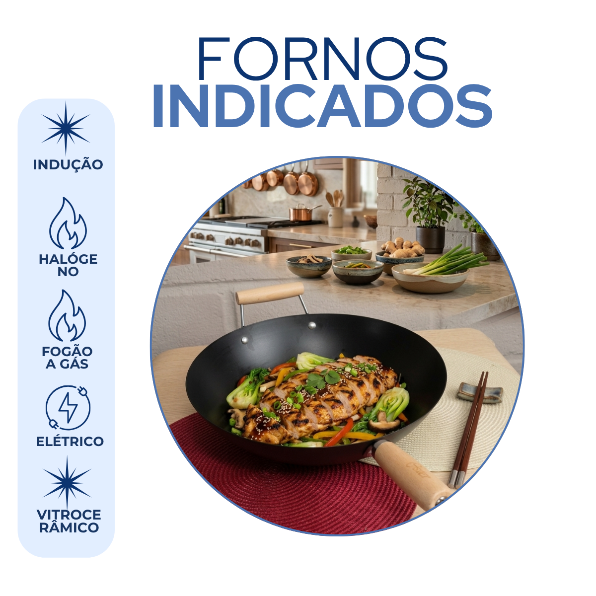 Frigideira Preta Wok 7 Litros
