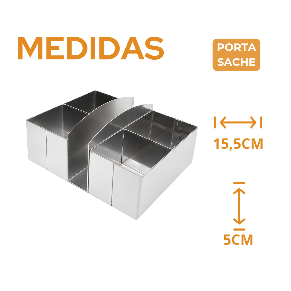 Porta Sache Guardanapo Aço Inox