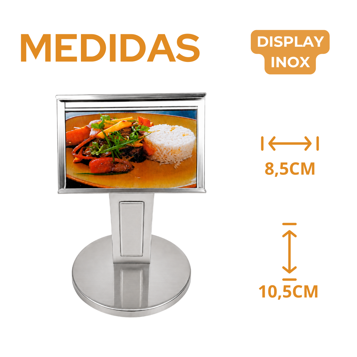 Display de Mesa Aço Inox
