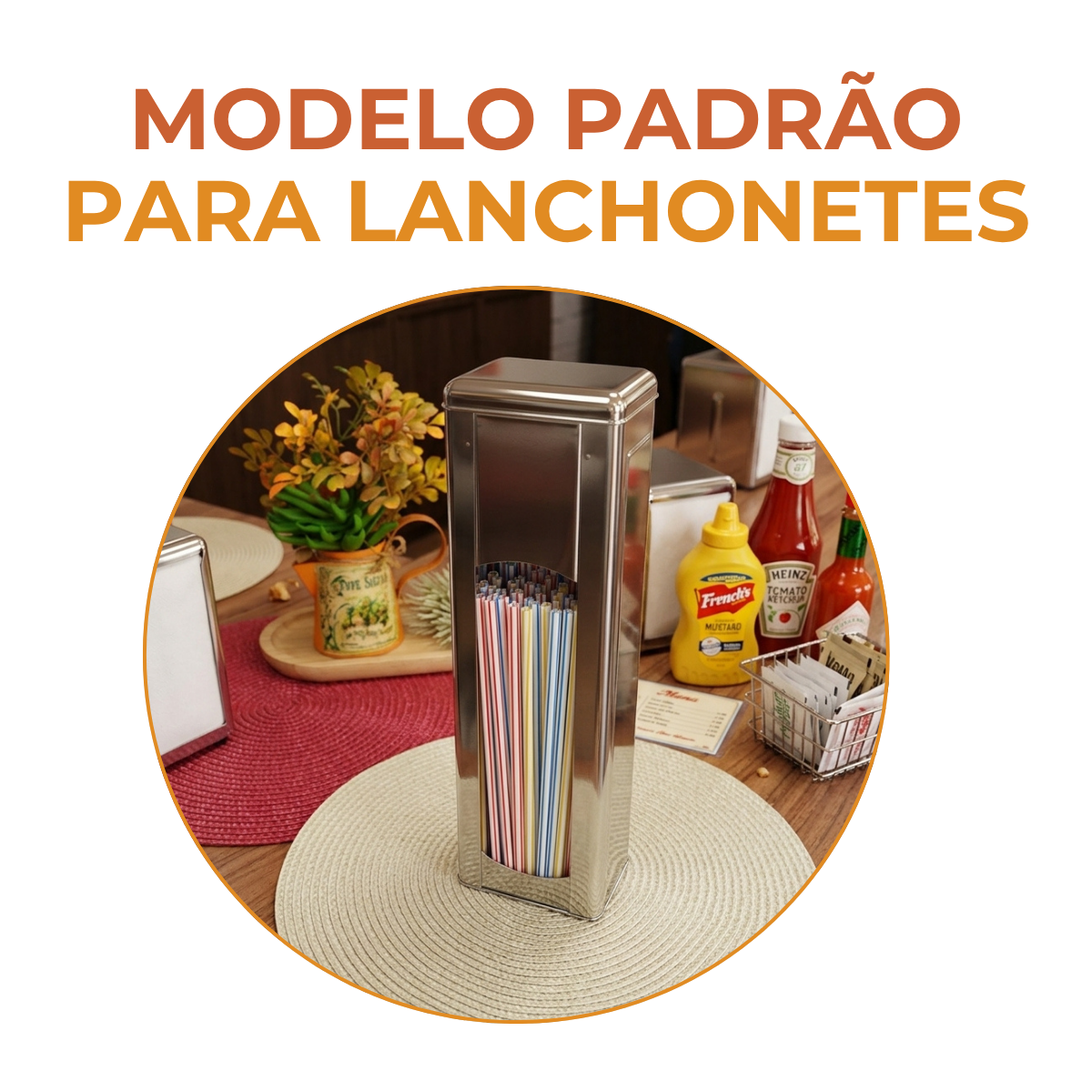 Porta Canudos Aço Inox