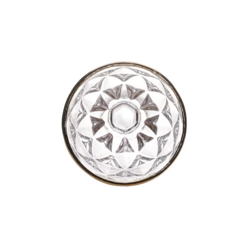 Taça Licor de Vidro Com Filete de Ouro Lyor