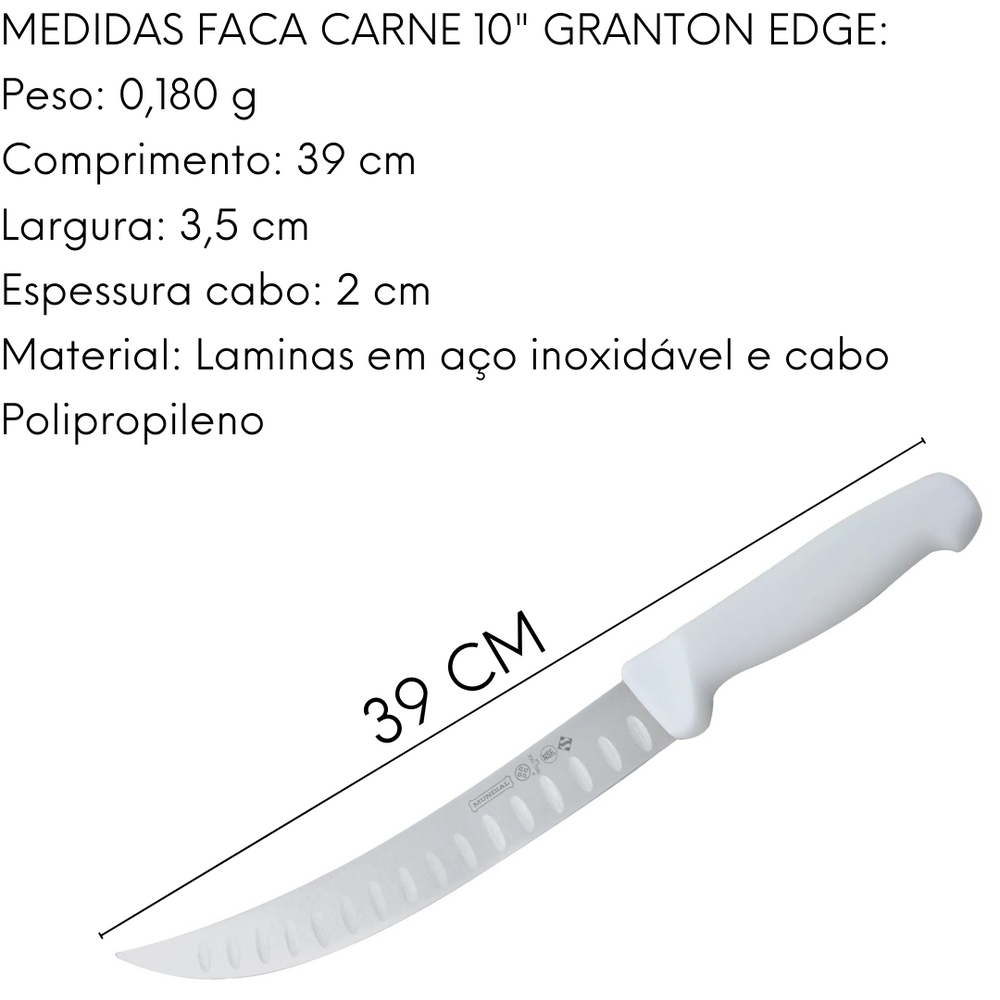 Faca Carne Granton Edge 10´´ Master Line Hercules