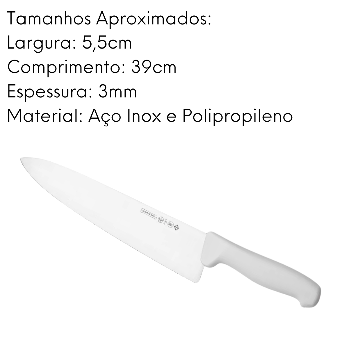 Faca De Carne 10'' Master Line Aço Inox Profissional Açougue Hercules