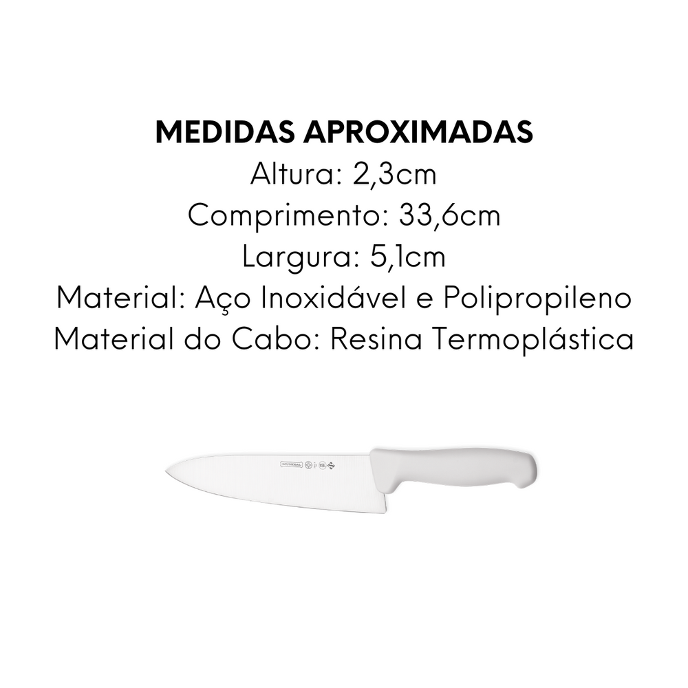 Faca Carne 8 Master Line Branca Hercules