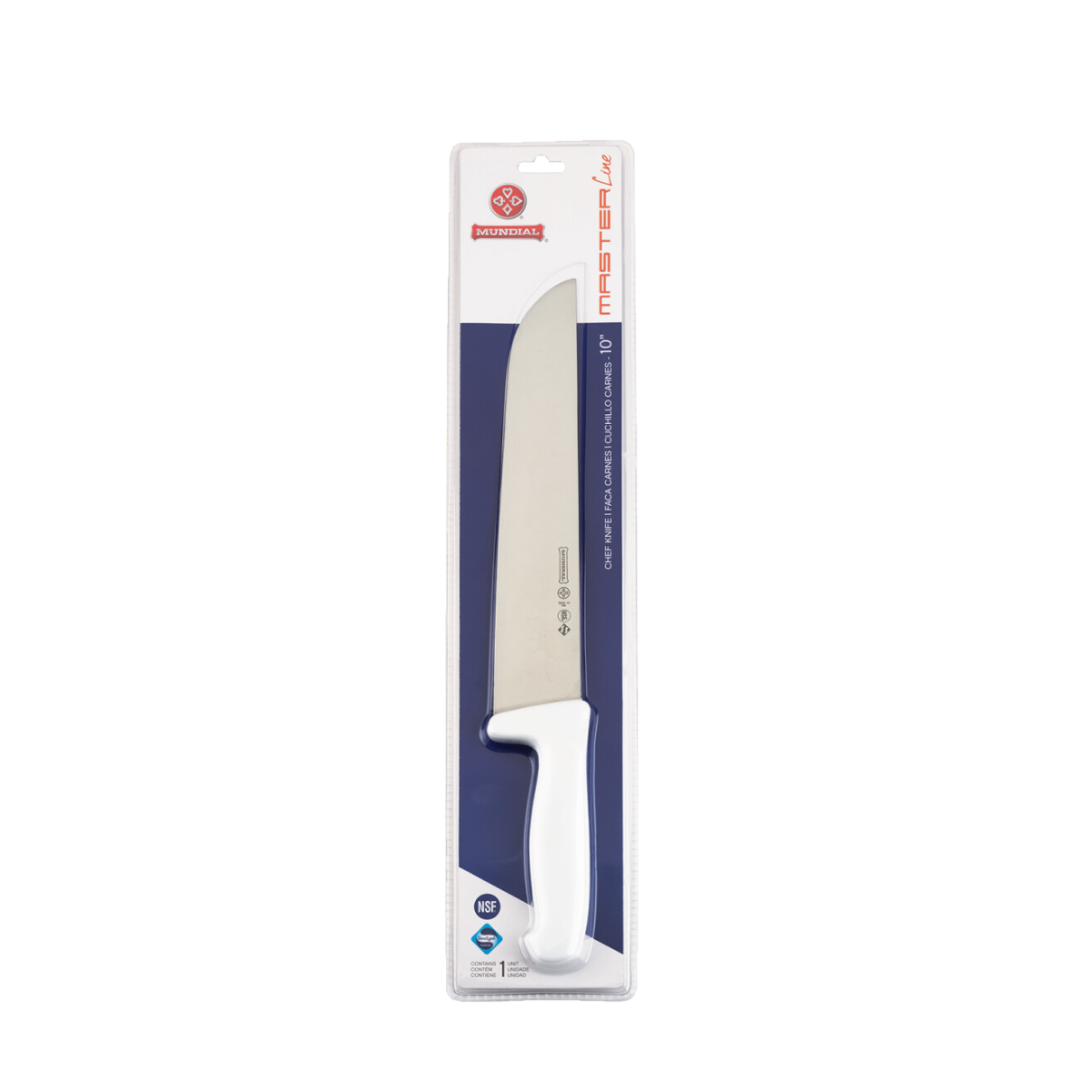 Faca Branca Cheff 10 de Carne Aço Inox Hercules