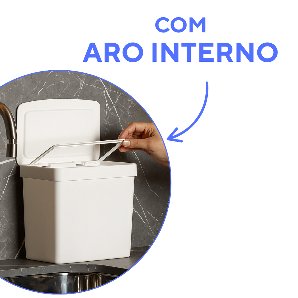 Lixeira de Pia Pratic Branca - A Gourmet
