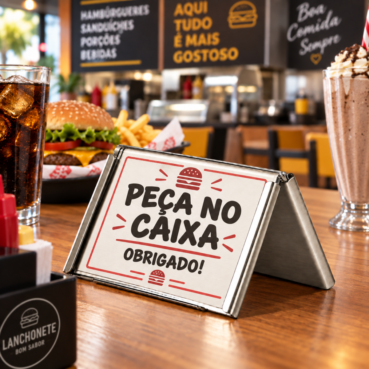 Mini Display de Mesa em Aço Inox